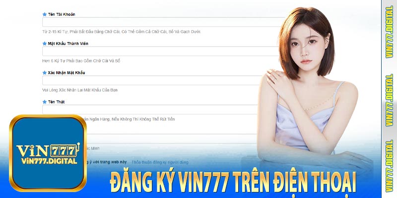 Đăng ký Vin777 trên điện thoại